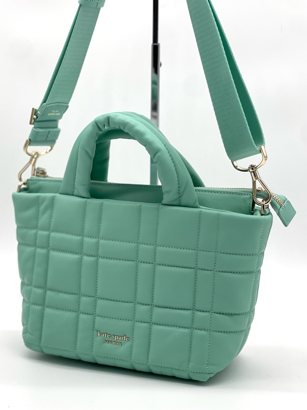 Kate  Spade ♠️ Quilted Mini Tote in Mint Green